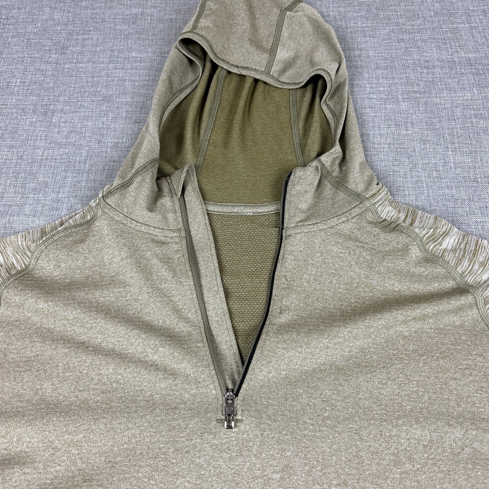Lululemon Hoodie Mens L Green 1/4 Zip Stretch Your Head Lightweight - Picture 2 of 16